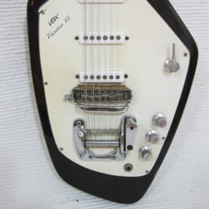 Vintage Vox Phantom 1966 Black XII V221 12 String Guitar Case Clean image 2