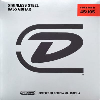 Dunlop Super Bright Stainless Steel 4-String Bass Strings, Medium (45-105) image 1