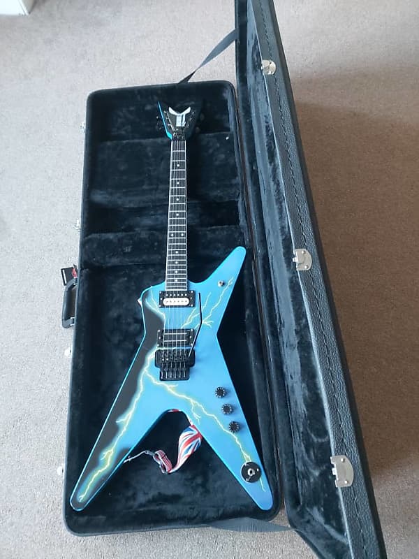 Blue Lighting Bolt Electric guitar Dimebag Darrell ML Dean (Chinese Copy)  2021