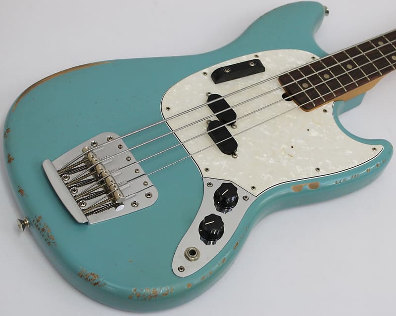 Fender Jmj Road Worn Mustang Bass Daphne Blue Reverb 4610