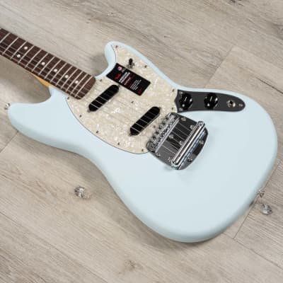 Fender American Performer Mustang Electric Guitar Rosewood Satin Sonic Blue image 1