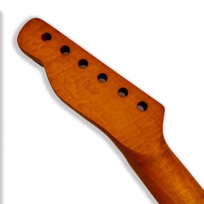 Tele-Style Amber Flame Maple Neck, Maple Fingerboard image 6