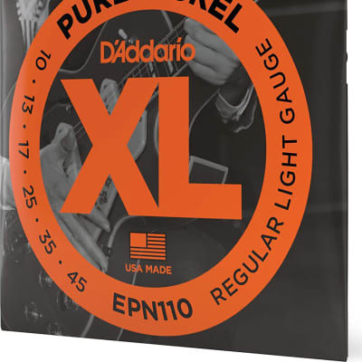 D'Addario EPN110 Pure Nickel Electric Guitar Strings, Regular Light, 10-45 image 1