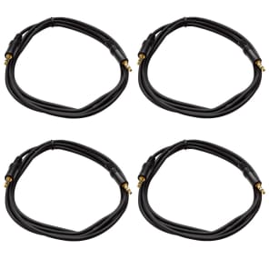 Seismic Audio SA-iE6-4PACK 1/8" TRS Stereo Male to Male Patch Cables - 6' (4-Pack)