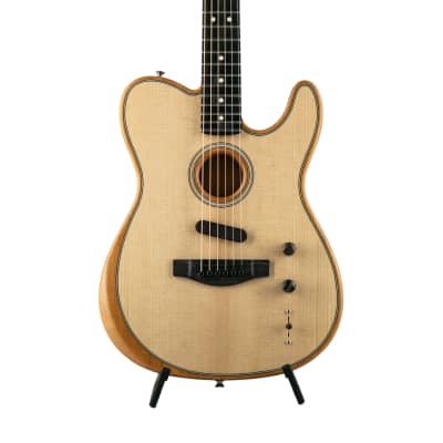 Fender American Acoustasonic Telecaster Guitar w/Bag, Ebony Fretboard, Natural, US214513A image 4