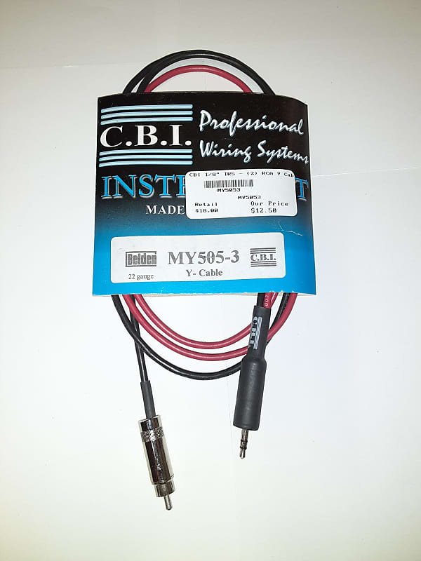 CBI Cables 1/8" TRS - (2) RCA Y Cable 3' image 1