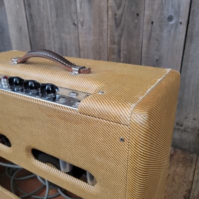 Fender Tweed Narrow Panel Deluxe Amp 5E3 with 5F6 tube chart 1958 - Tweed image 13