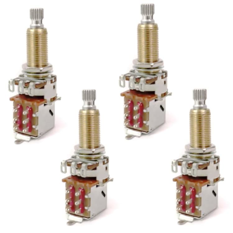 Bourns 500K Audio Guitar Pots w/ PushPull SwitchLong Shaft Reverb
