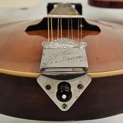 1913 The Gibson A-1 Mandolin Pumpkin Top Vintage Natural Acoustic Guitar image 9