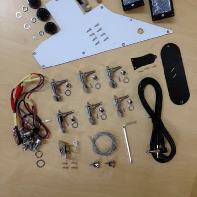 E1958 Explorer Style Electric Guitar DIY Kit,Complete No-Soldering,Mahogany Body image 2