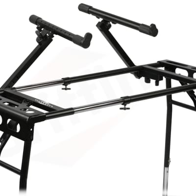Keyboard Stand DJ Workstation Table Top Piano Holder 2-Tier Double Studio Mount image 5