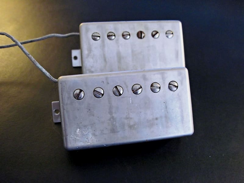 Gibson Burstbucker 1 & 2 Set ~ 2010 BB1 & BB2 PAF Humbuckers for Les Paul -  VINTAGE AGED NICKEL