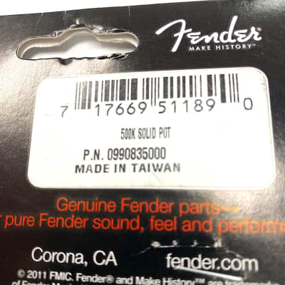 Fender 500k Solid Shaft Volume/Tone Pot 2020 image 3