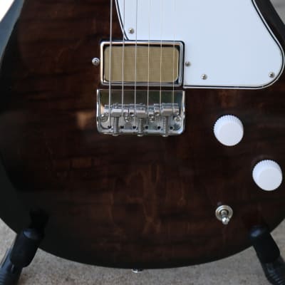 Harmony Standard Series Rebel Electric Guitar, Flame Maple Top, Transparent Black (Limited) image 4