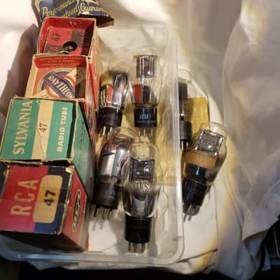Matched Pair RCA Cunningham Radiotron USA Type 47 ENGRAVED Matched Pair RCA Cunningham Radiotron USA Type 47 ENGRAVED
