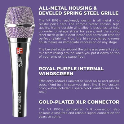sE Electronics V7 BG  V7 Billy F. Gibbons Signature Dynamic Microphone with Internal Windscreen image 8