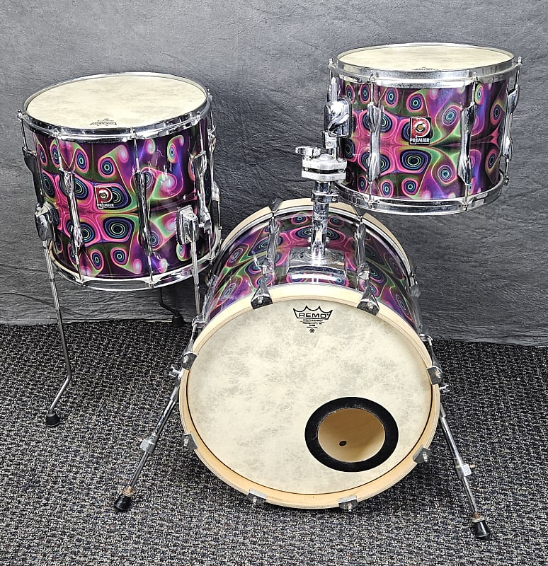 Premier APK Drum Set w/Custom Wrap Finish 1990s Psychedelic Reverb