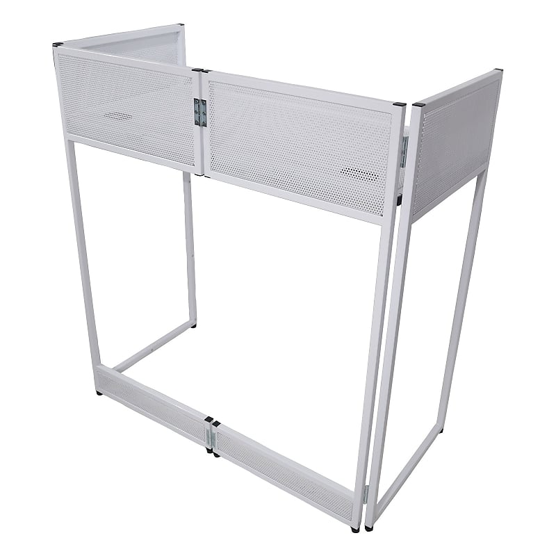 Portable DJ Facade Table Station - wuyule 40 * 40 * 20 Inches DJ Event  Booth Facade with Black and White Scrims and Padded Carrying Bag, Metal  Frame