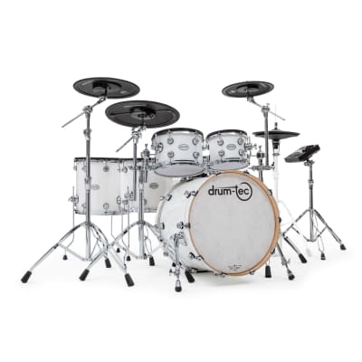 drum-tec pro 3 with Roland TD-27 - 2 up 2 down - Piano White