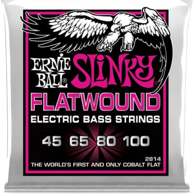 Ernie Ball Super Slinky Flatwound Bass Guitar Strings, 45-100 Gauge (P02814) image 1