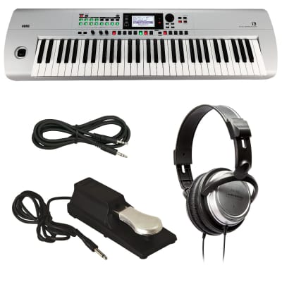 KORG i3 Music Workstation - Matte Silver - Bonus Pak