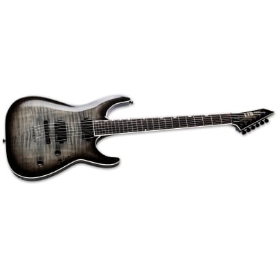 ESP LTD MH-1000NT Guitar, Fishman Fluence Modern Pickups, Flame Charcoal Burst image 2