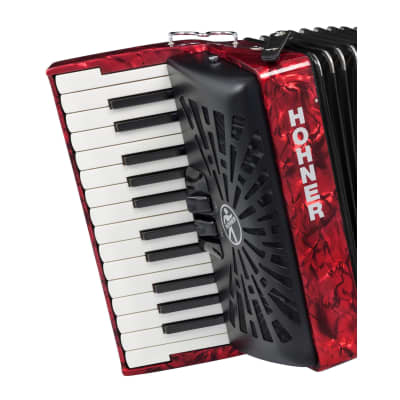 Hohner Bravo II 48 Chromatic Piano Key Accordion (Red) image 2