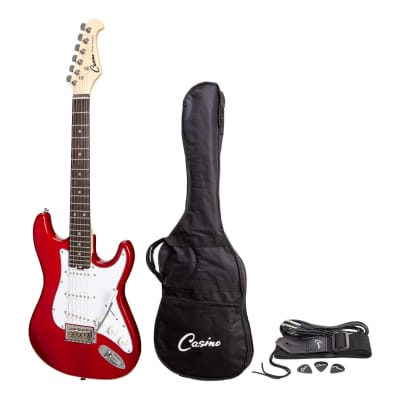 Casino ST-Style Short Scale Electric Guitar Set (Transparent Wine Red) for sale