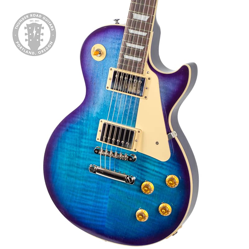 New Gibson '50s Les Paul Standard Nitro Figured Top Blueberry | Reverb