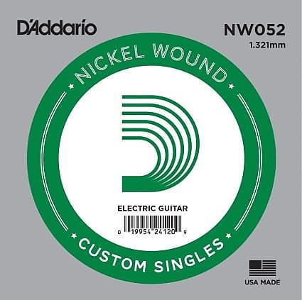 D'Addario NW052 Nickel Wound Electric Guitar Single String, .052 image 1