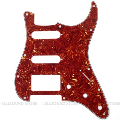 4-ply Red Tortoise Pickguard for Fender Stratocaster Strat USA MIM HSS / SSH 11-Hole Humbucker
