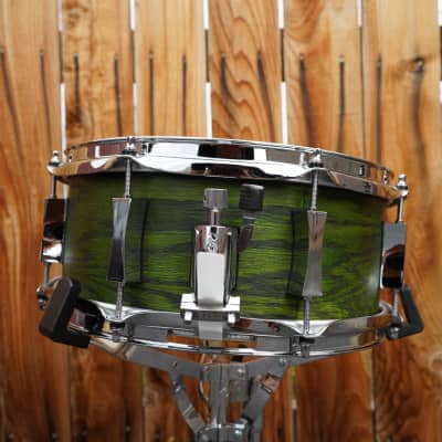 Pork Pie 13'' Dark Green Oak / Maple shell with ring's 5.5 x 13" Snare Drum (2022) image 5