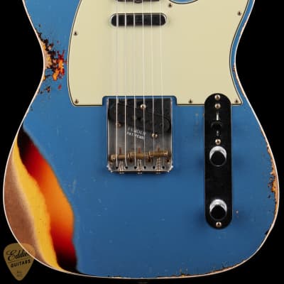 Fender Custom Shop LTD 60 Telecaster Custom Heavy Relic - Aged Lake Placid Blue over Chocolate 3-Color Sunburst image 2