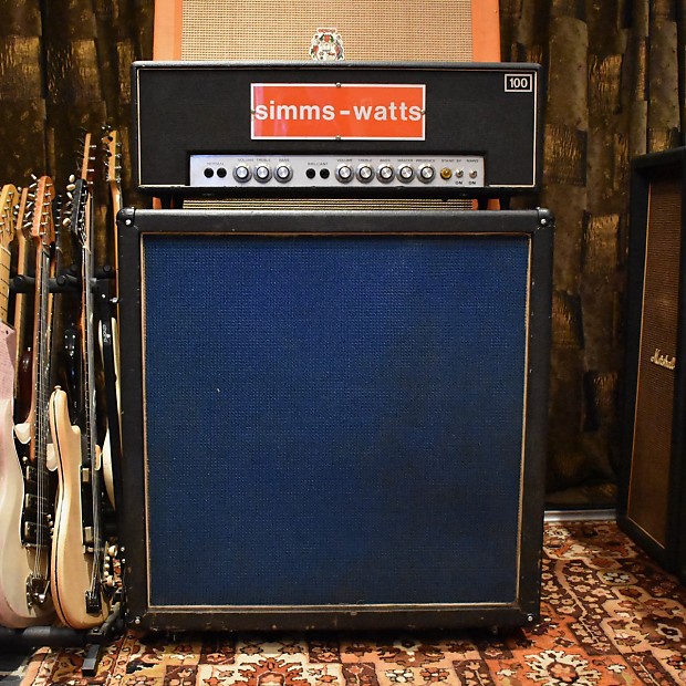 Vintage 1970s Simms Watts AP100 100w 4x12 Amplifier Cabinet Goodmans & Celestion image 1