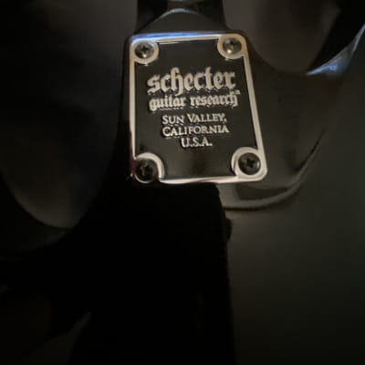 Schecter A7X Black with white stripes, silver trim image 4