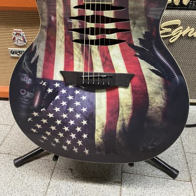 Dean Dave Mustaine Mako Electro Acoustic Guitar USA Flag | Reverb