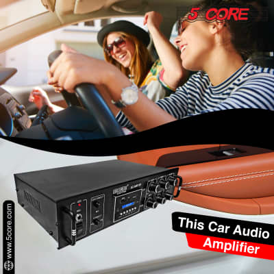 Amplifier 65W RMS Hi-Fi Stereo Power Amplifiers with USB AUX MIC SD Card Input Speaker Bass and Treble Control Music Player Sound Amplifier for Car Home Garage- 5C AMP 65 image 9