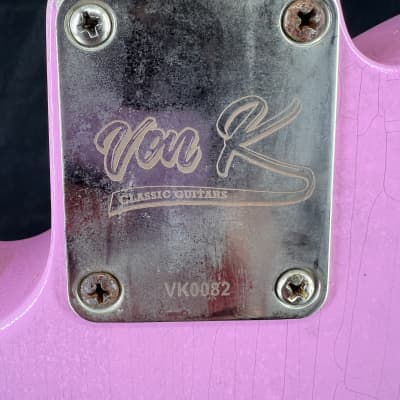 Von K Guitars T-Time 69TL Relic Tele Thin-line F Hole Aged Mary Kay Pink Nitro Lacquer image 8