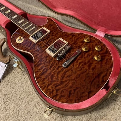 ROOT BEER 🍺! 2020 Gibson Custom Shop M2M Les Paul Standard '59 Historic Reissue Trans Brown Burst Sunburst Natural Walnut Back R9 1959 59 Figured F Quilt Q Top Full Gloss ABR-1 Killer Quilt Special Order 5A CustomBuckers Made To Measure Japan Supreme image 23
