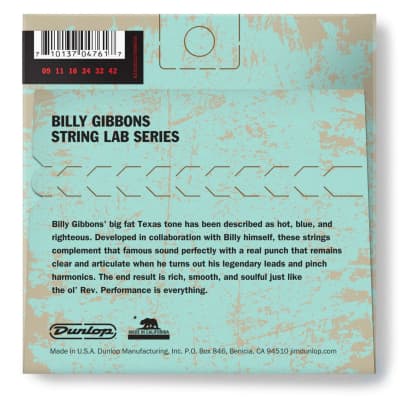 Dunlop RWN0942 Billy Gibbons' Signature String Lab Series Electric Guitar Strings, 9-42 image 2