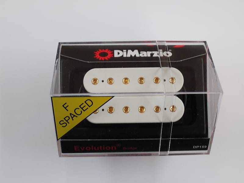 DiMarzio F-spaced Evolution Bridge Humbucker White W/Gold Poles DP 159 image 1