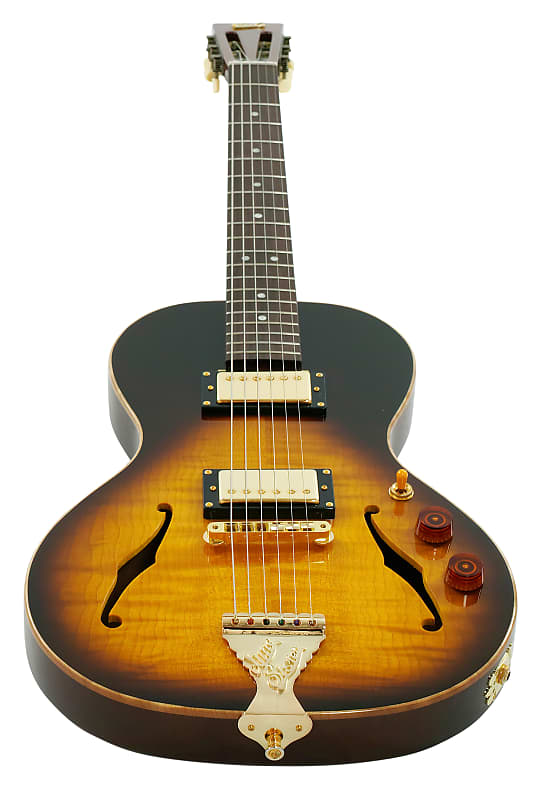 B&G Guitars Little Sister Crossroads Non-Cutaway, Humbucker, Tobacco Burst,  including bag