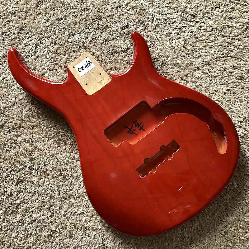 Custom Red Basswood 5 String Bass Guitar Body Reverb