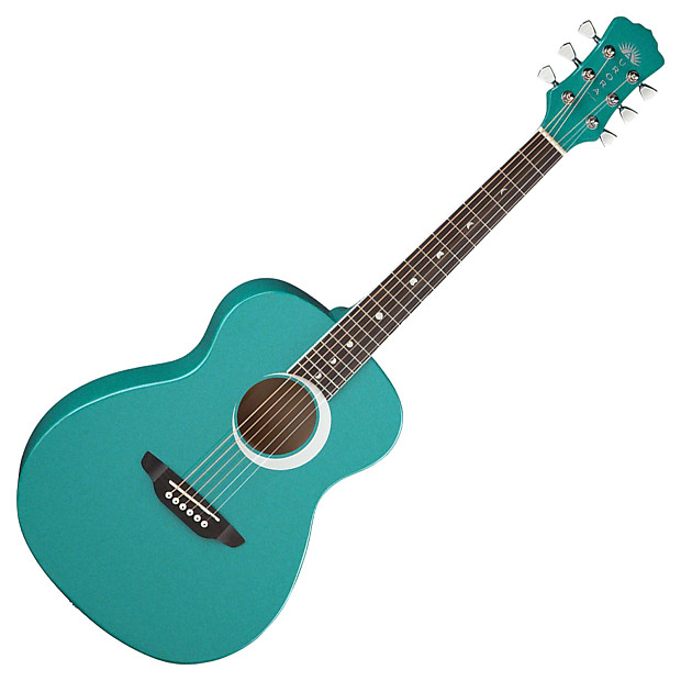 Luna Aurora Borealis 3/4 Size Acoustic Guitar Teal Sparkle image 2