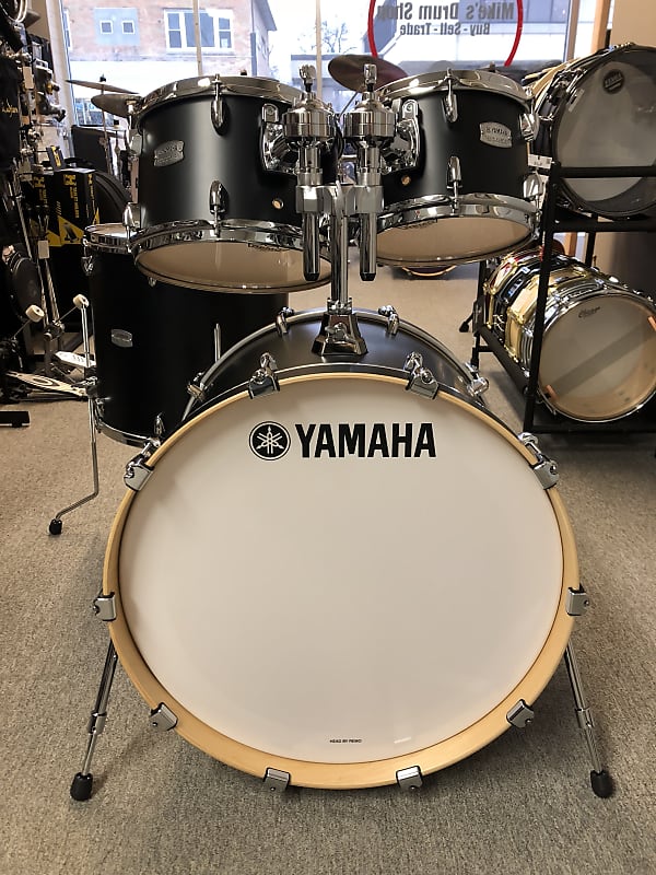 Yamaha Tour Custom Maple Licorice Satin Drum Set 22, 16, 12, | Reverb