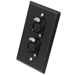 Seismic Audio SA-PLATE3-PAIR Stainless Steel Wall Plates w/ Dual XLR Female Connectors (2-Pack)