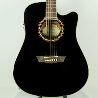 Washburn WD10SCEB Acoustic Electric Guitar, Black (USED) image 7