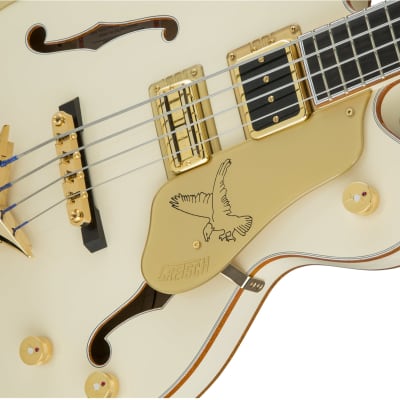 GRETSCH - G6136B-TP Tom Petersson Signature Falcon 4-String Bass with Cadillac Tailpiece  RumbleTron Pickup  Aged White Lacquer - 2414404805 image 5