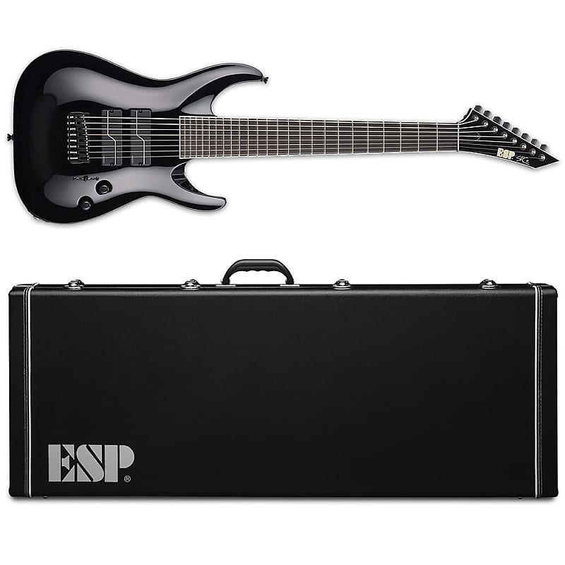 ESP STEF B-8 Stephen Carpenter Deftones 8-String Black Baritone Guitar MIJ  with Hardshell Case