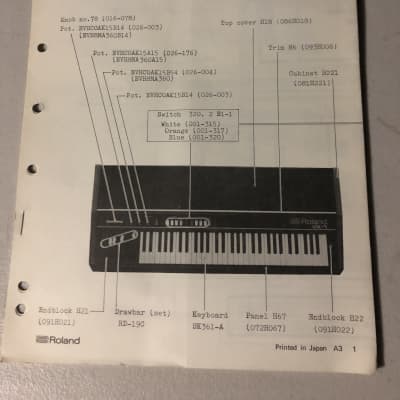 Roland VK-1 Service Notes  1980